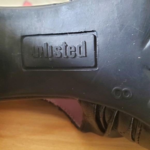 Unlisted peep-toe high heeled booties. size: 8 Black - Picture 3 of 8